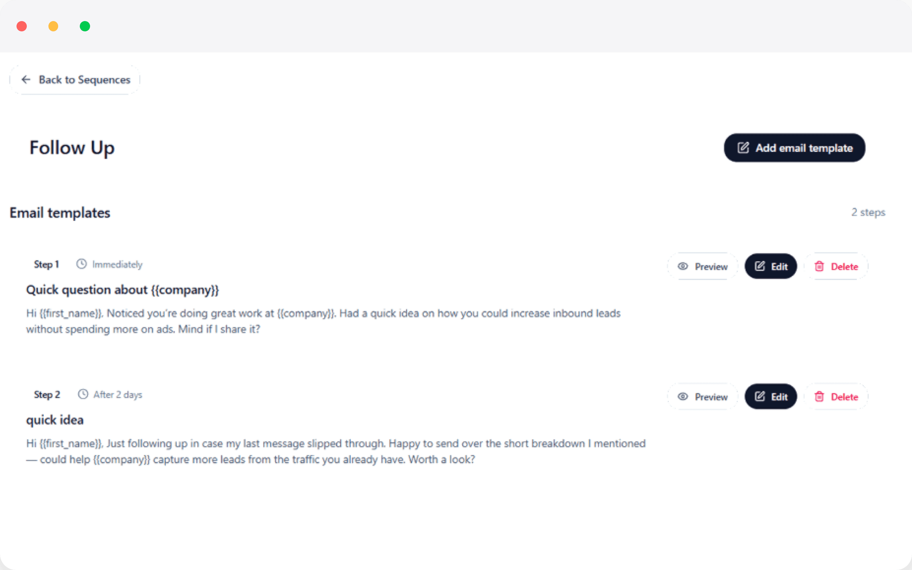 Multi-Step Playbooks mockup showing sequence automation and smart pausing