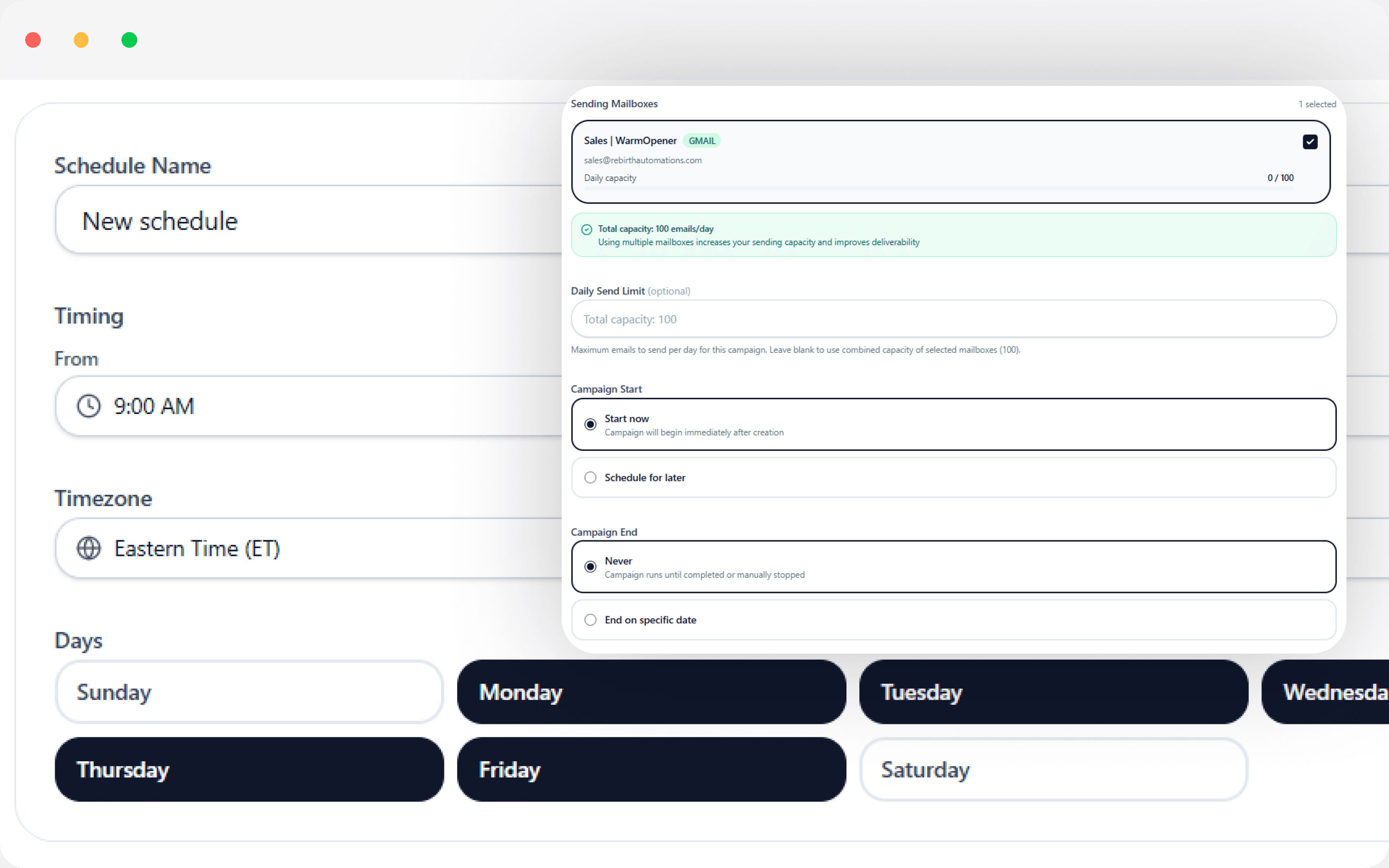 Scheduling Interface